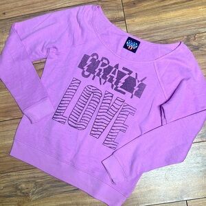 Junk Food Clothing Purple Off-the-Shoulder Sweater. See photos for size.